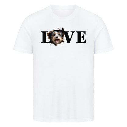 Premium T-Shirt "Bearded Collie LOVE" Weiß – hunde-shirt.de