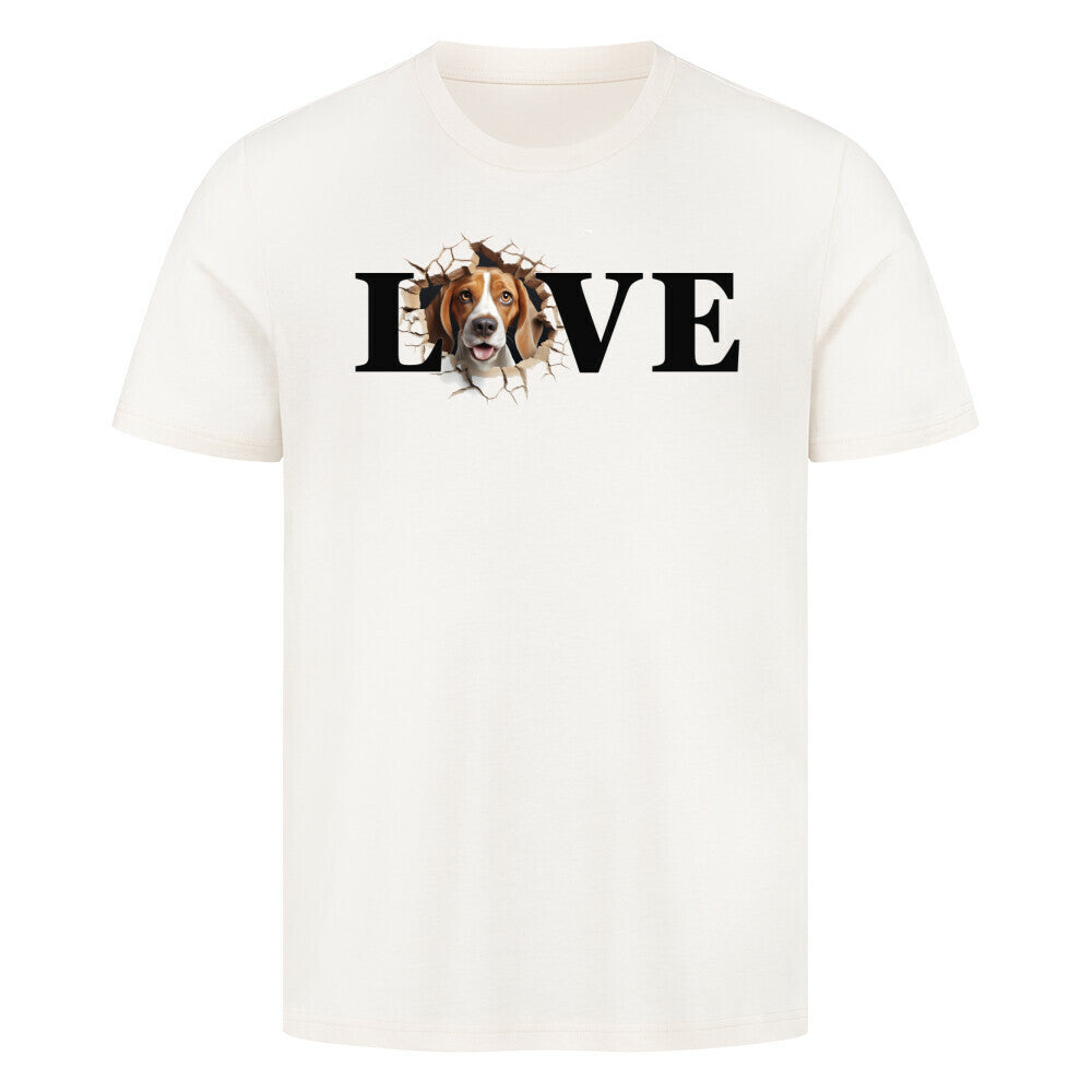 Premium T-Shirt "Beagle LOVE" Natural Raw – hunde-shirt.de