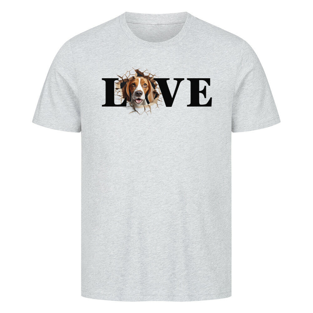 Premium T-Shirt "Beagle LOVE" Heather Grey – hunde-shirt.de