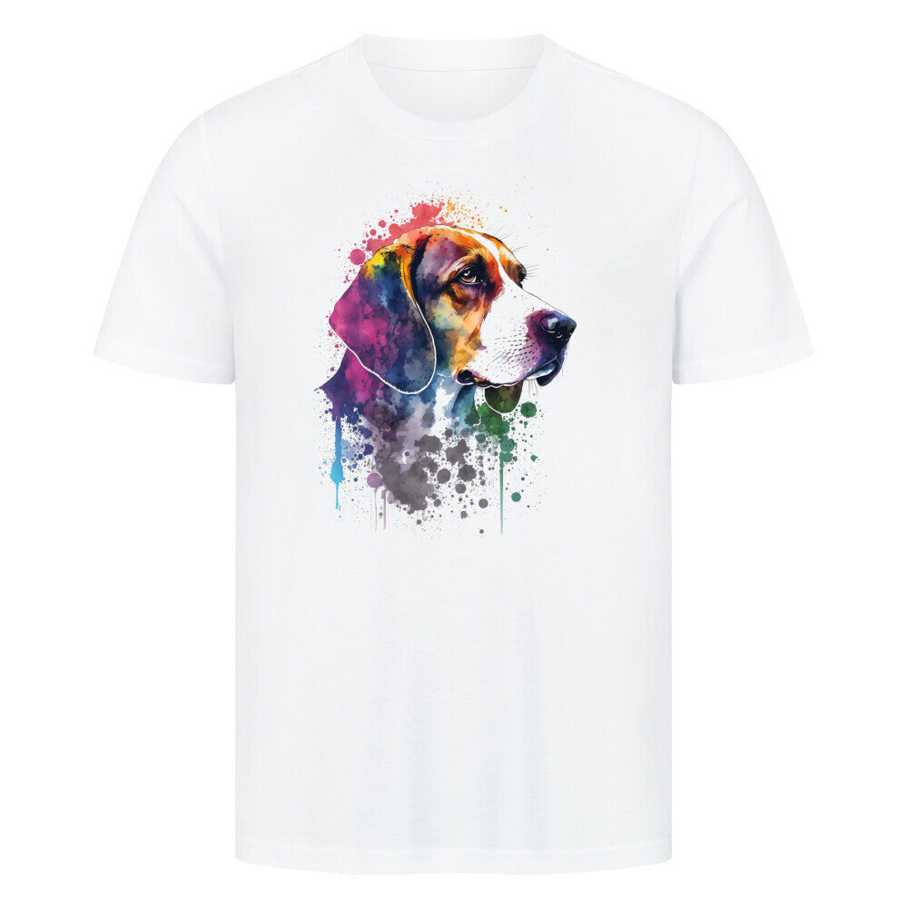 Premium T-Shirt "Beagle Paint" Weiß – hunde-shirt.de