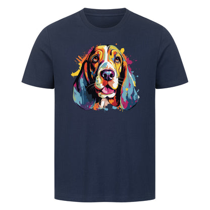 Premium T-Shirt "Basset Paint" French Navy – hunde-shirt.de