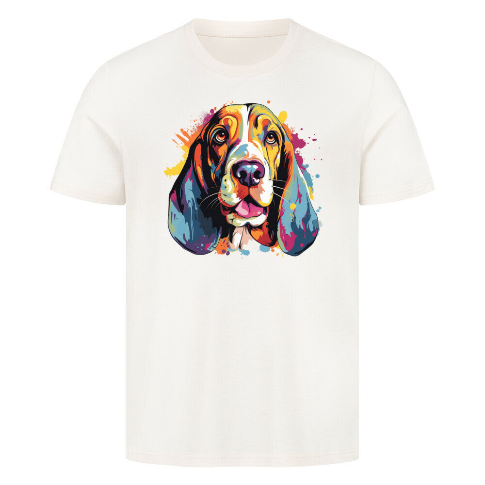 Premium T-Shirt "Basset Paint" Natural Raw – hunde-shirt.de