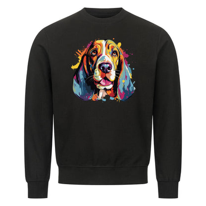 Premium Sweatshirt "Basset Paint" Schwarz – hunde-shirt.de