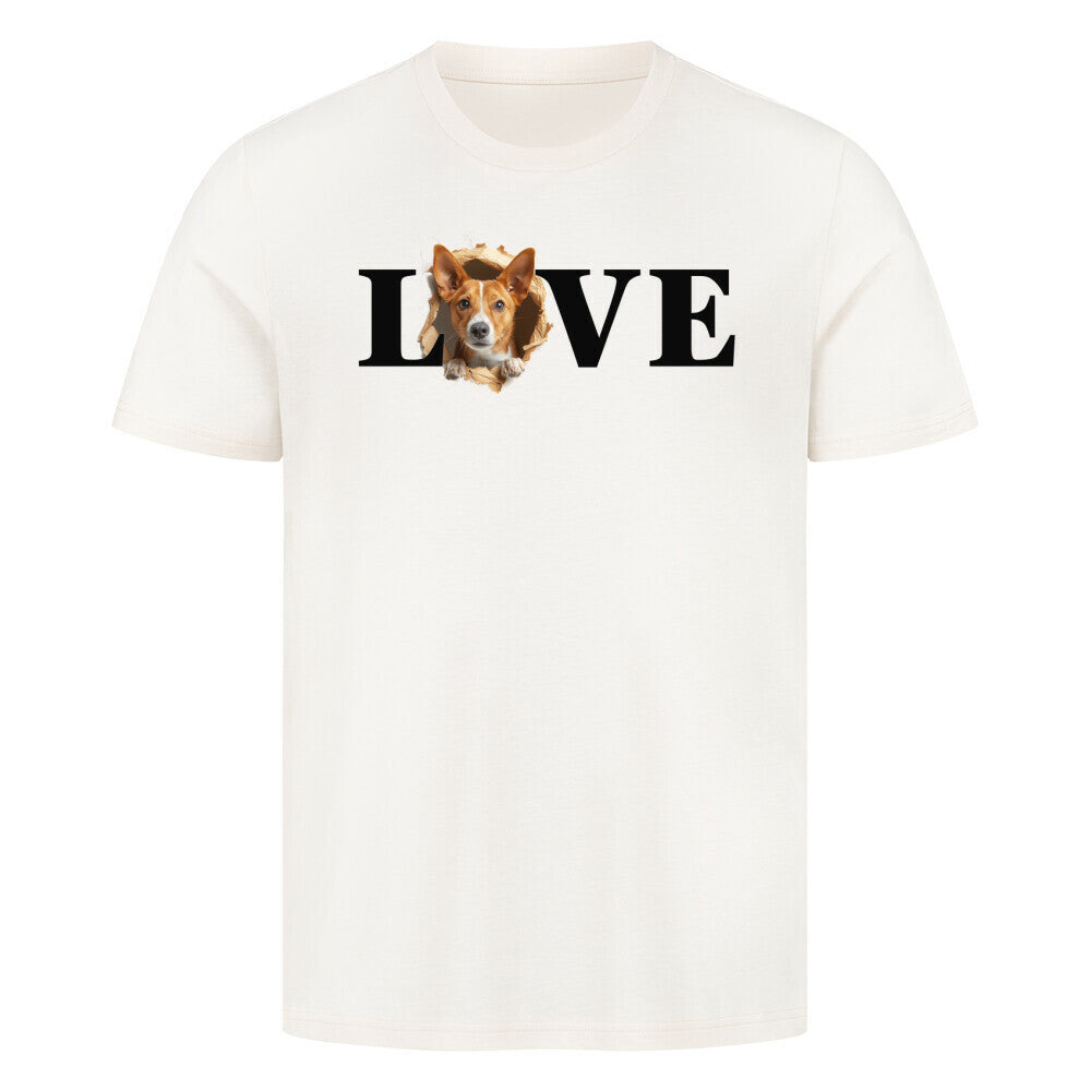 Premium T-Shirt "Basenji LOVE" Natural Raw – hunde-shirt.de