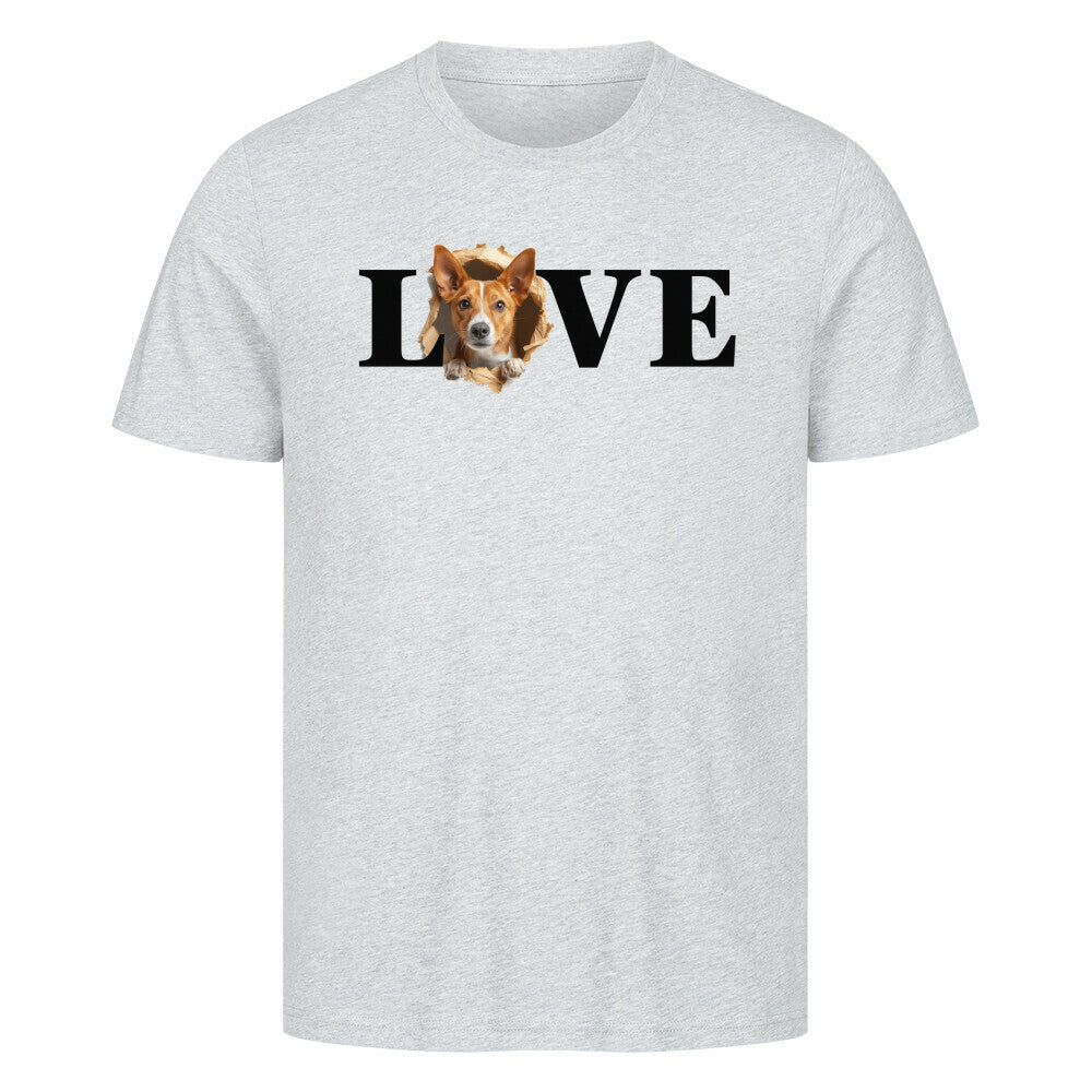 Premium T-Shirt "Basenji LOVE" Heather Grey – hunde-shirt.de