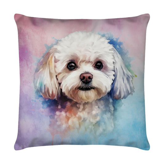 Kissen "Bichon Frisé Aquarell" Weiß – hunde-shirt.de