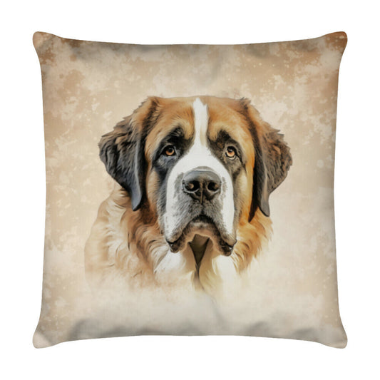 Kissen "Bernhardiner Blick" Weiß – hunde-shirt.de