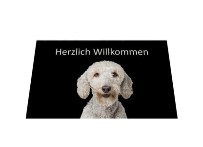 Fußmatte "Bedlington Terrier - Herzlich Willkommen" – hunde-shirt.de
