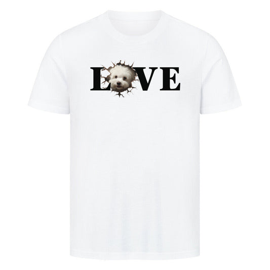Premium T-Shirt "Bichon Frisé LOVE" Weiß – hunde-shirt.de