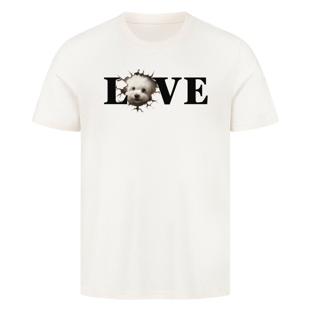 Premium T-Shirt "Bichon Frisé LOVE" Natural Raw – hunde-shirt.de