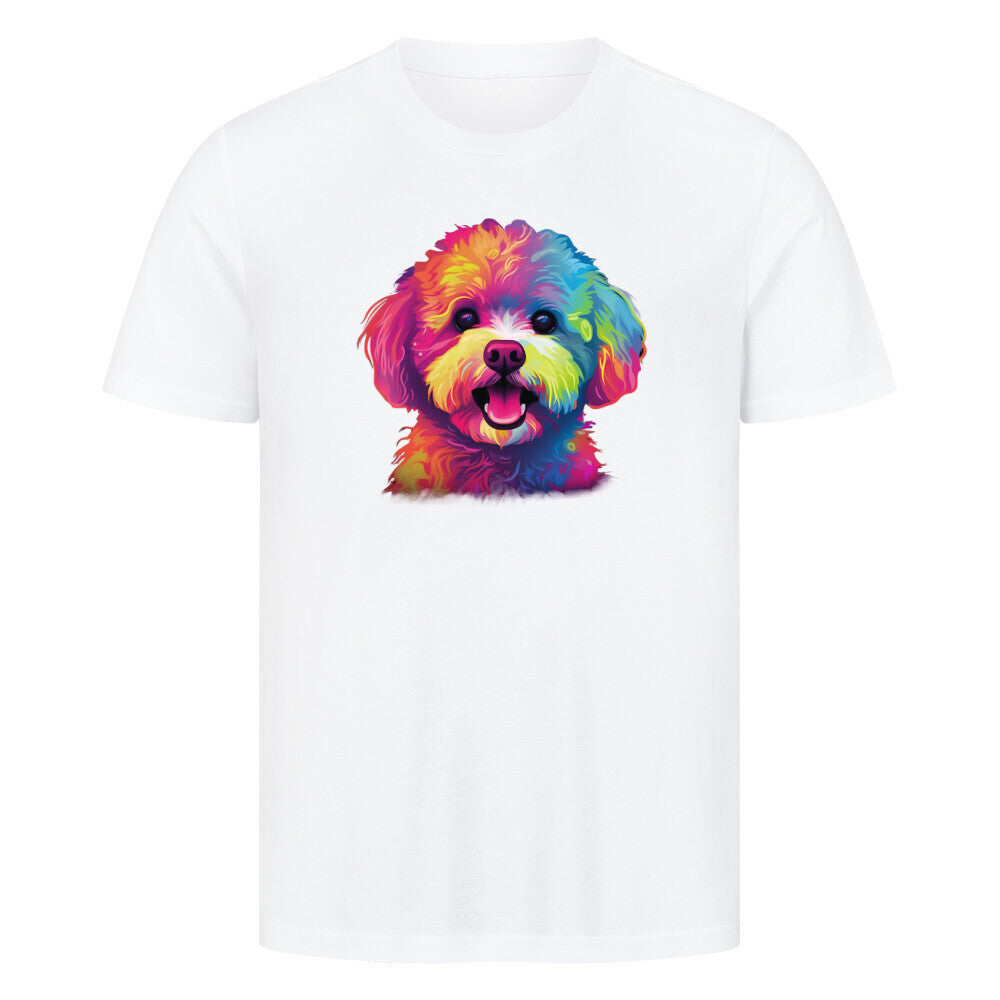Premium T-Shirt "Bichon Frisé Paint" Weiß – hunde-shirt.de