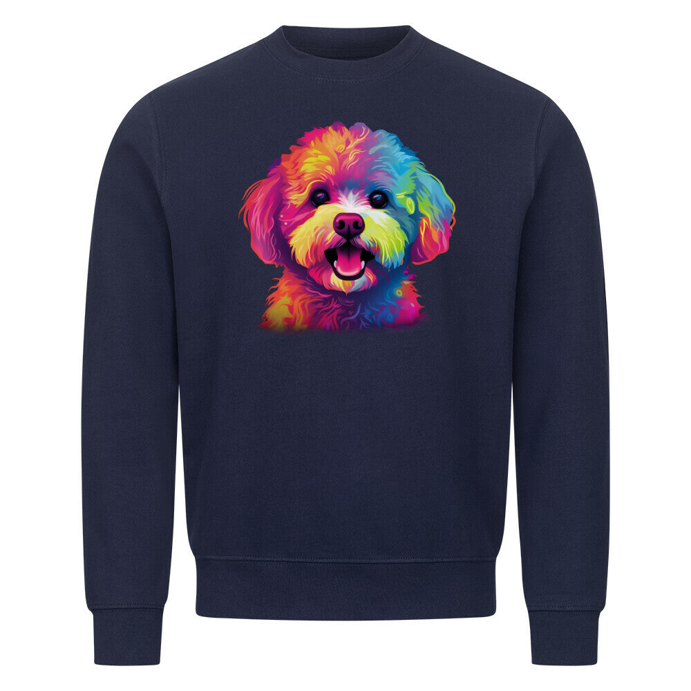 Premium Sweatshirt "Bichon Frisé Paint" Navy Blue – hunde-shirt.de