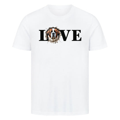 Premium T-Shirt "Bernhardiner LOVE" Weiß – hunde-shirt.de