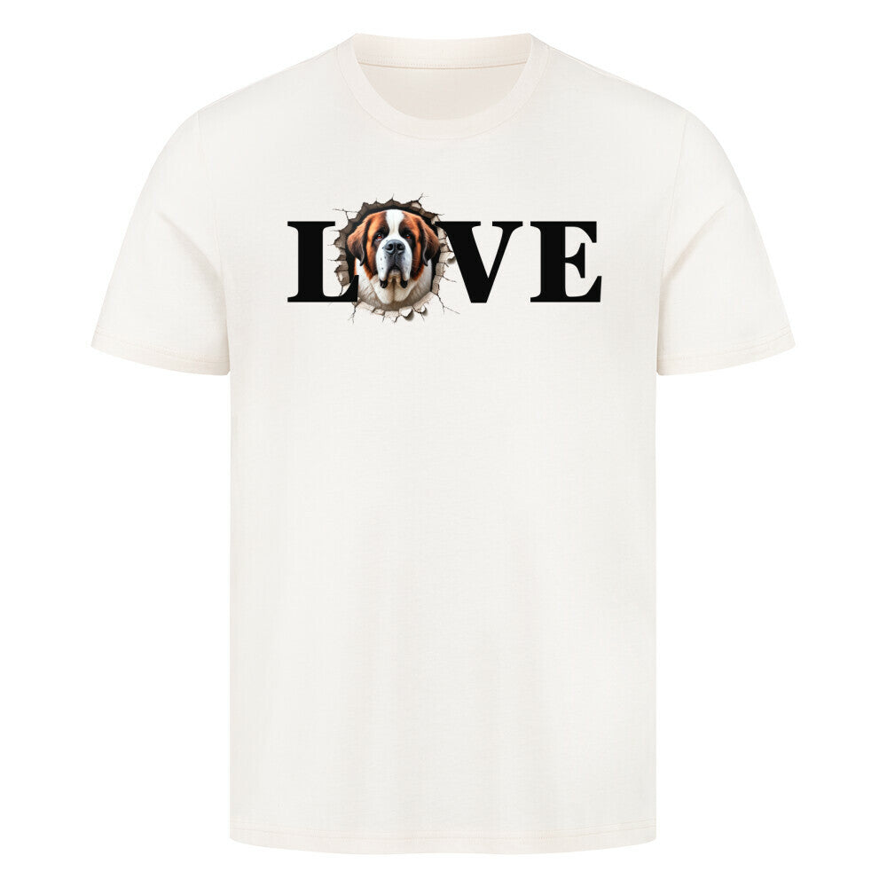 Premium T-Shirt "Bernhardiner LOVE" Natural Raw – hunde-shirt.de