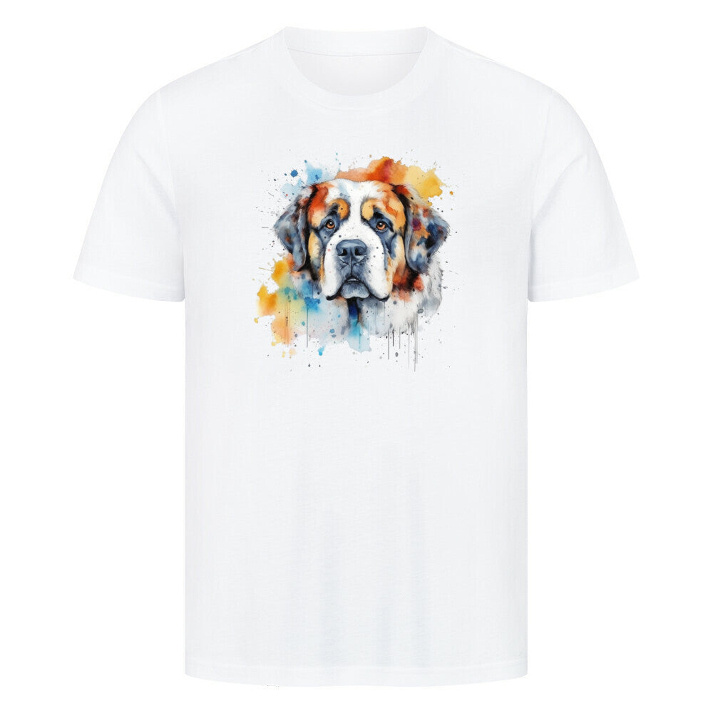 Premium T-Shirt "Bernhardiner Paint" Weiß – hunde-shirt.de