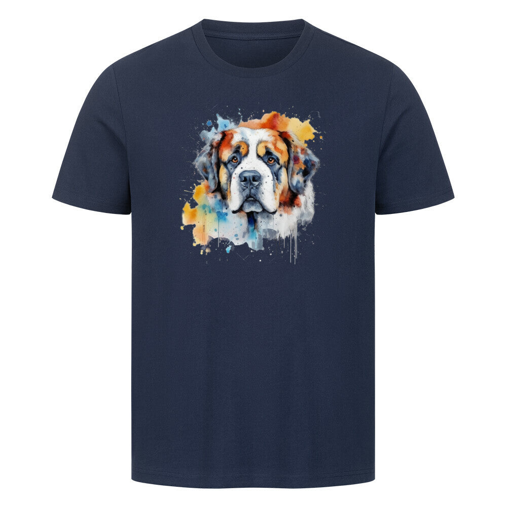 Premium T-Shirt "Bernhardiner Paint" French Navy – hunde-shirt.de
