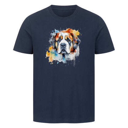 Premium T-Shirt "Bernhardiner Paint" French Navy – hunde-shirt.de