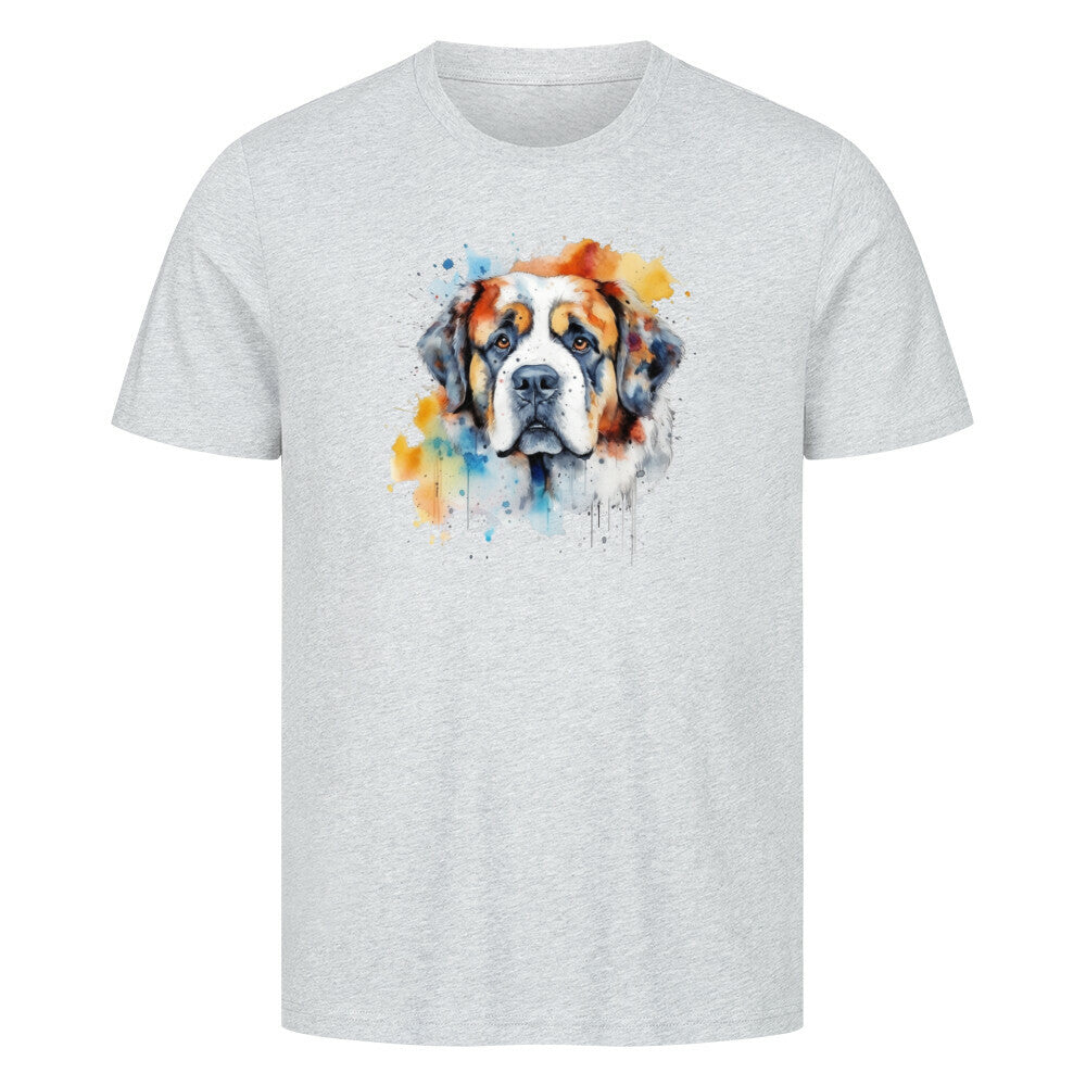 Premium T-Shirt "Bernhardiner Paint" Heather Grey – hunde-shirt.de