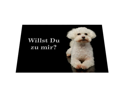 Fußmatte "Bologneser - Willst Du zu mir?" – hunde-shirt.de