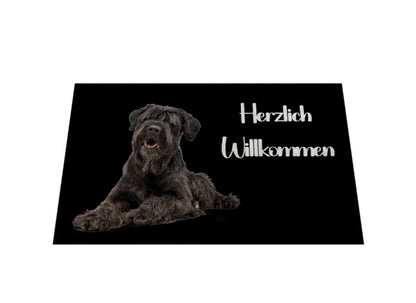 Fußmatte "Black Russian Terrier - Herzlich Willkommen" – hunde-shirt.de