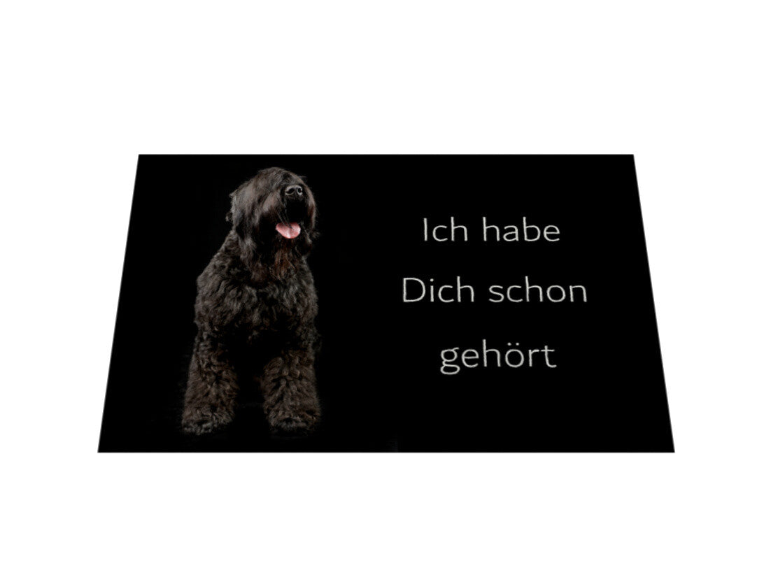 Fußmatte "Black Russian Terrier - Ich habe Dich schon gehört" – hunde-shirt.de