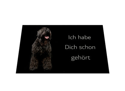 Fußmatte "Black Russian Terrier - Ich habe Dich schon gehört" – hunde-shirt.de