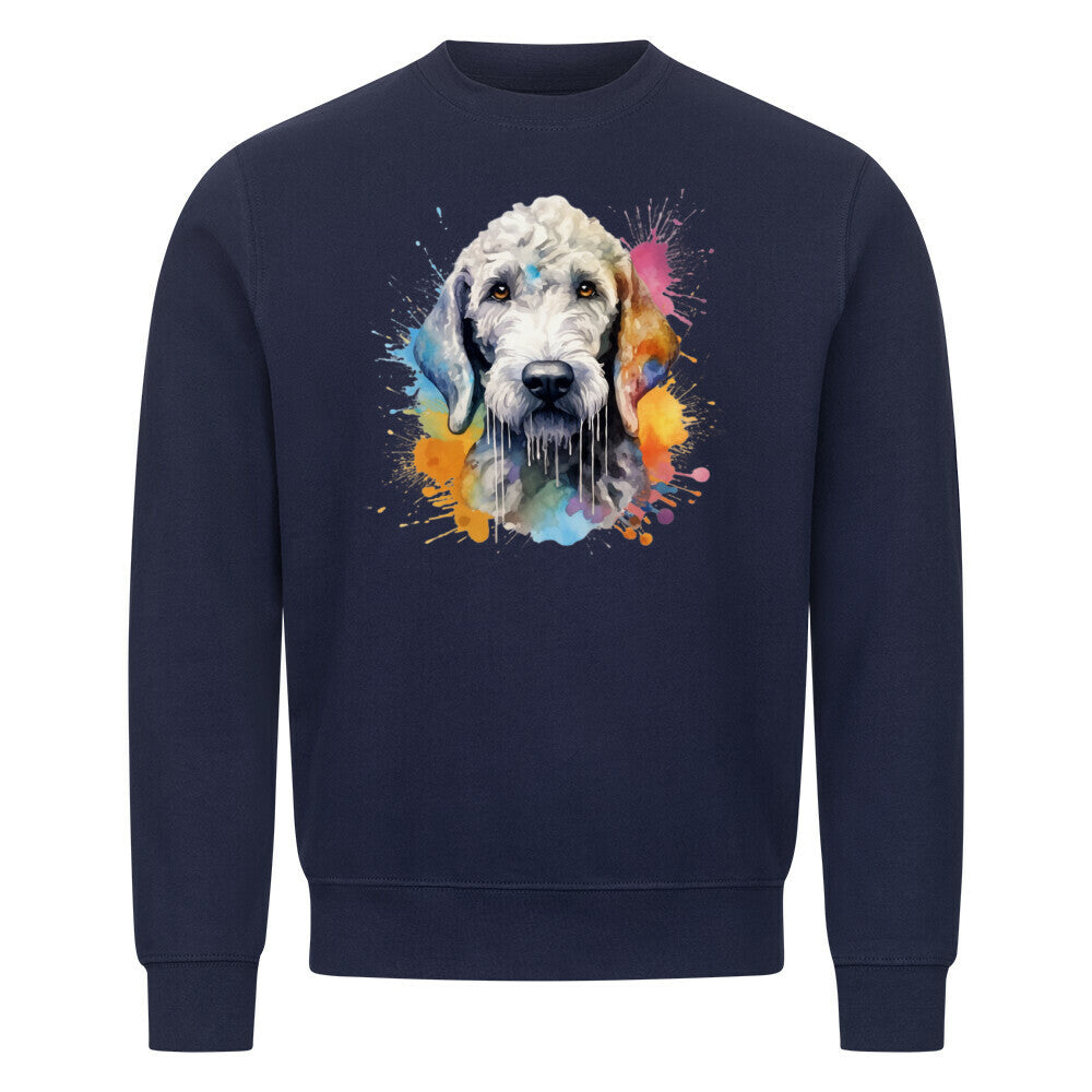 Premium Sweatshirt "Bedlington Terrier Paint" Navy Blue – hunde-shirt.de