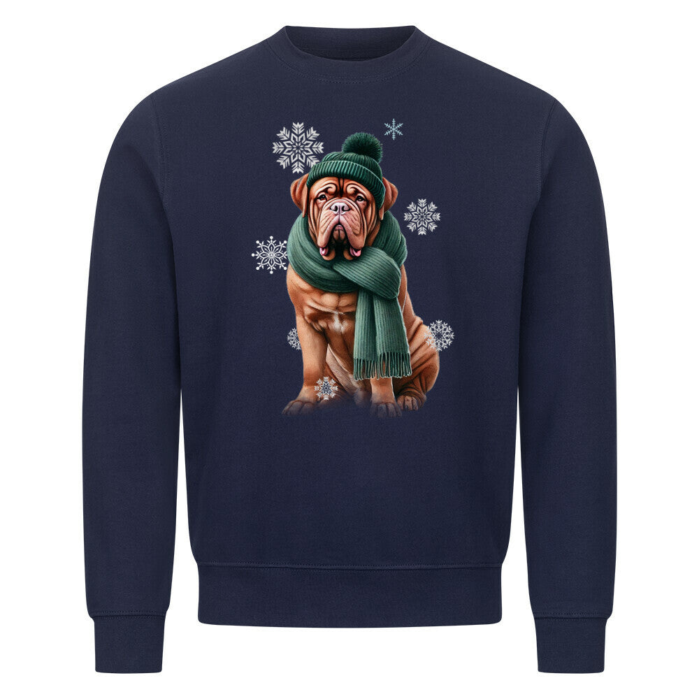 Premium Sweatshirt "Bordeauxdogge Winter" Navy Blue – hunde-shirt.de