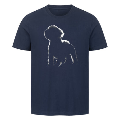 Premium T-Shirt "Bologneser Shadow" French Navy – hunde-shirt.de