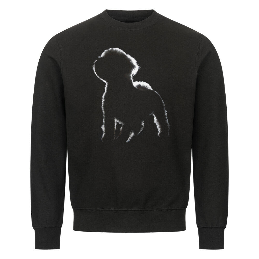 Premium Sweatshirt "Bologneser Shadow" Schwarz – hunde-shirt.de