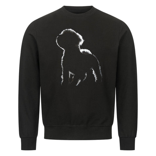 Premium Sweatshirt "Bologneser Shadow" Schwarz – hunde-shirt.de