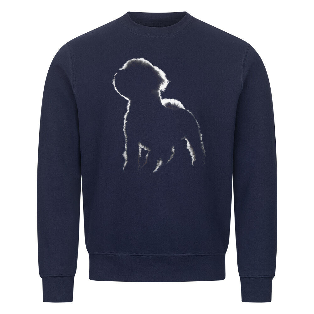Premium Sweatshirt "Bologneser Shadow" Navy Blue – hunde-shirt.de