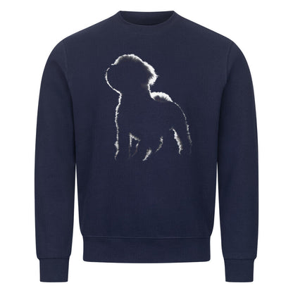 Premium Sweatshirt "Bologneser Shadow" Navy Blue – hunde-shirt.de