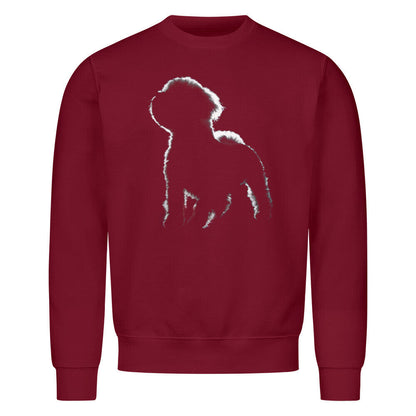 Premium Sweatshirt "Bologneser Shadow" Burgunder – hunde-shirt.de