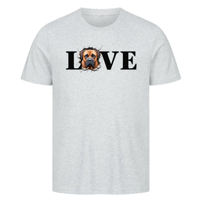 Premium T-Shirt "Boerboel LOVE" Heather Grey – hunde-shirt.de