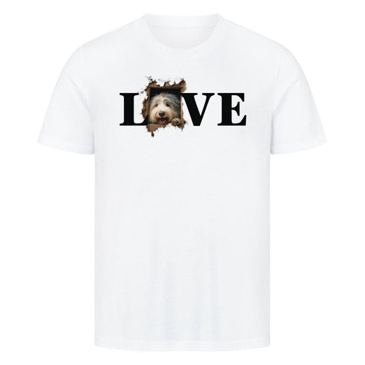 Premium T-Shirt "Bobtail LOVE" Weiß – hunde-shirt.de