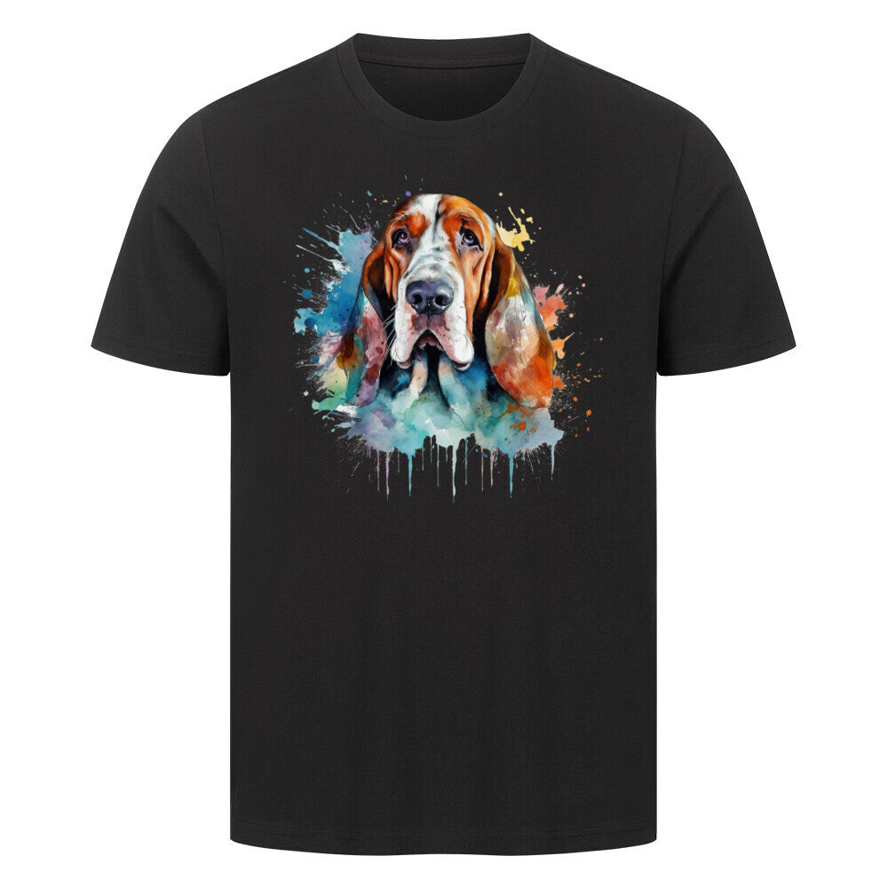 Premium T-Shirt "Bloodhound Paint" Schwarz – hunde-shirt.de