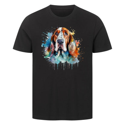 Premium T-Shirt "Bloodhound Paint" Schwarz – hunde-shirt.de