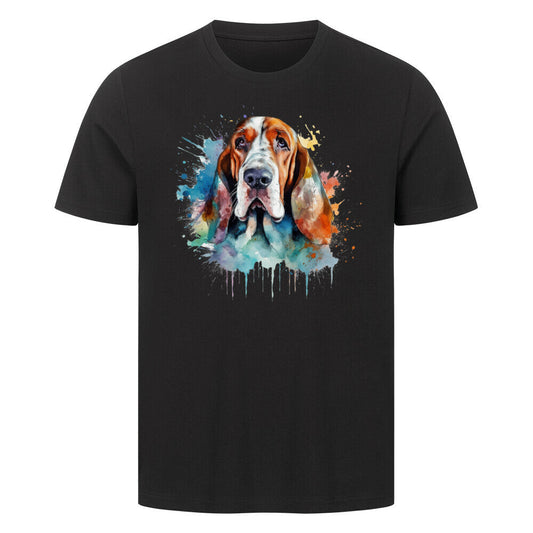 Premium T-Shirt "Bloodhound Paint" Schwarz – hunde-shirt.de