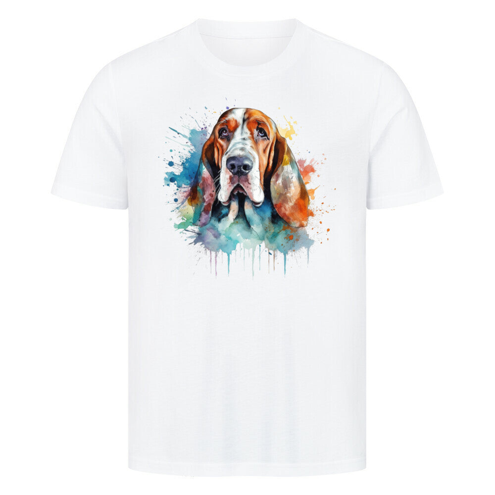 Premium T-Shirt "Bloodhound Paint" Weiß – hunde-shirt.de