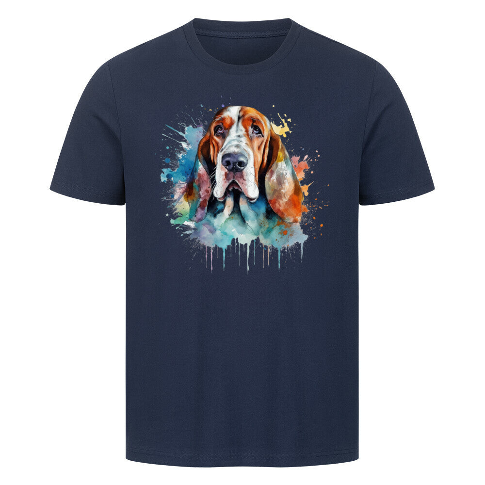Premium T-Shirt "Bloodhound Paint" French Navy – hunde-shirt.de