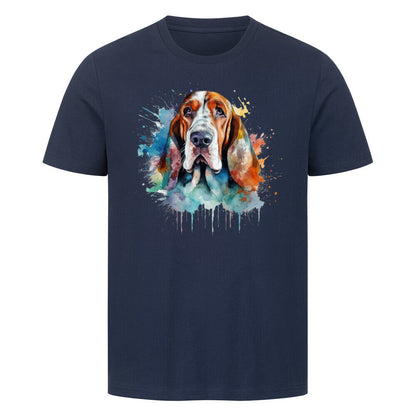 Premium T-Shirt "Bloodhound Paint" French Navy – hunde-shirt.de
