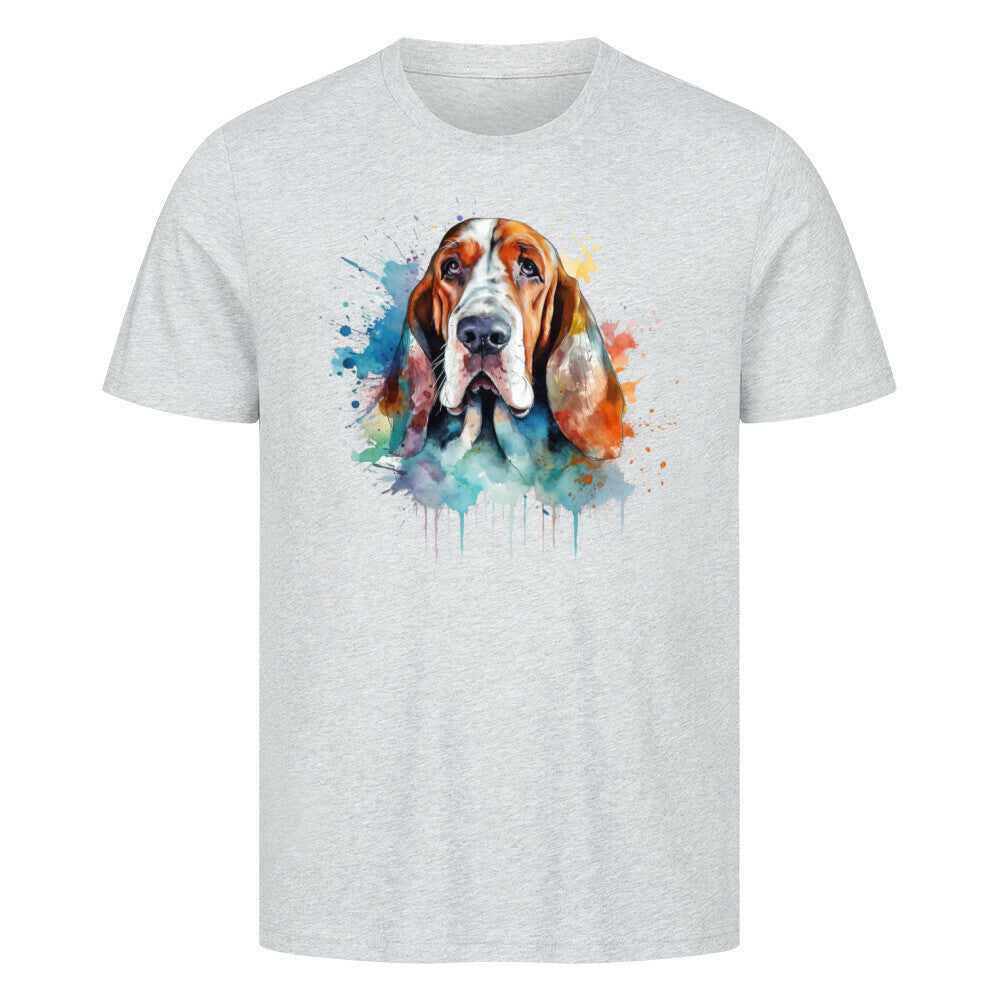 Premium T-Shirt "Bloodhound Paint" Heather Grey – hunde-shirt.de