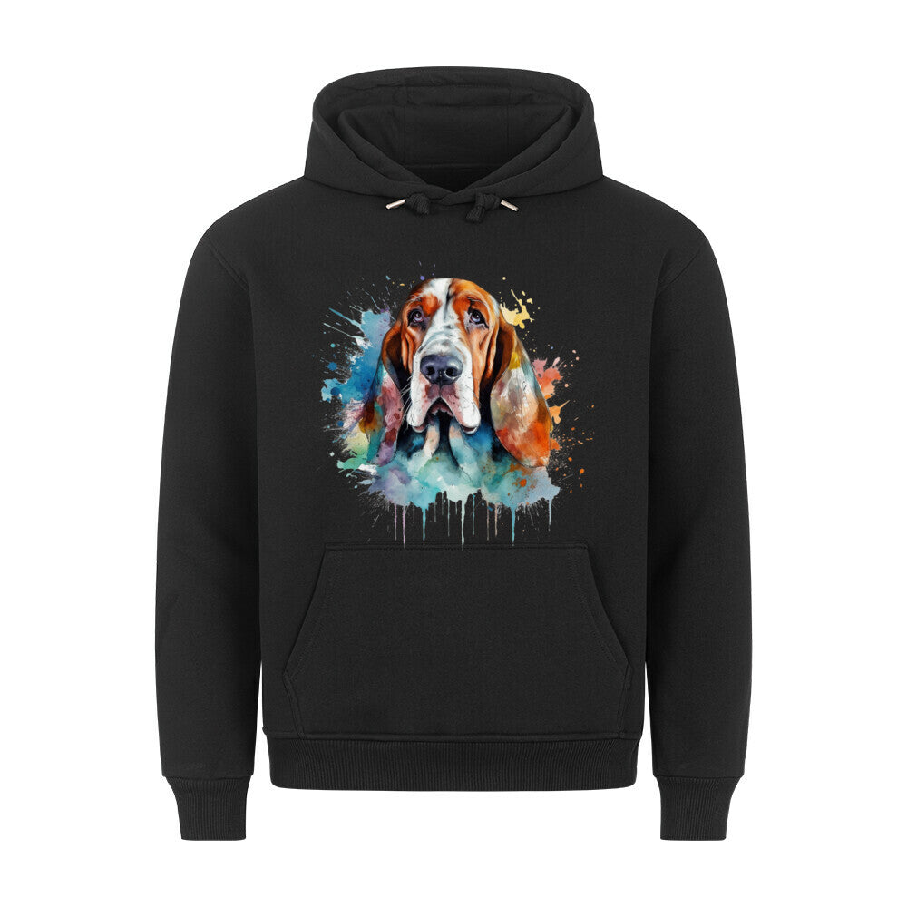 Premium Hoodie "Bloodhound Paint" Schwarz – hunde-shirt.de