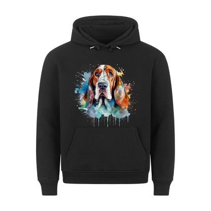 Premium Hoodie "Bloodhound Paint" Schwarz – hunde-shirt.de