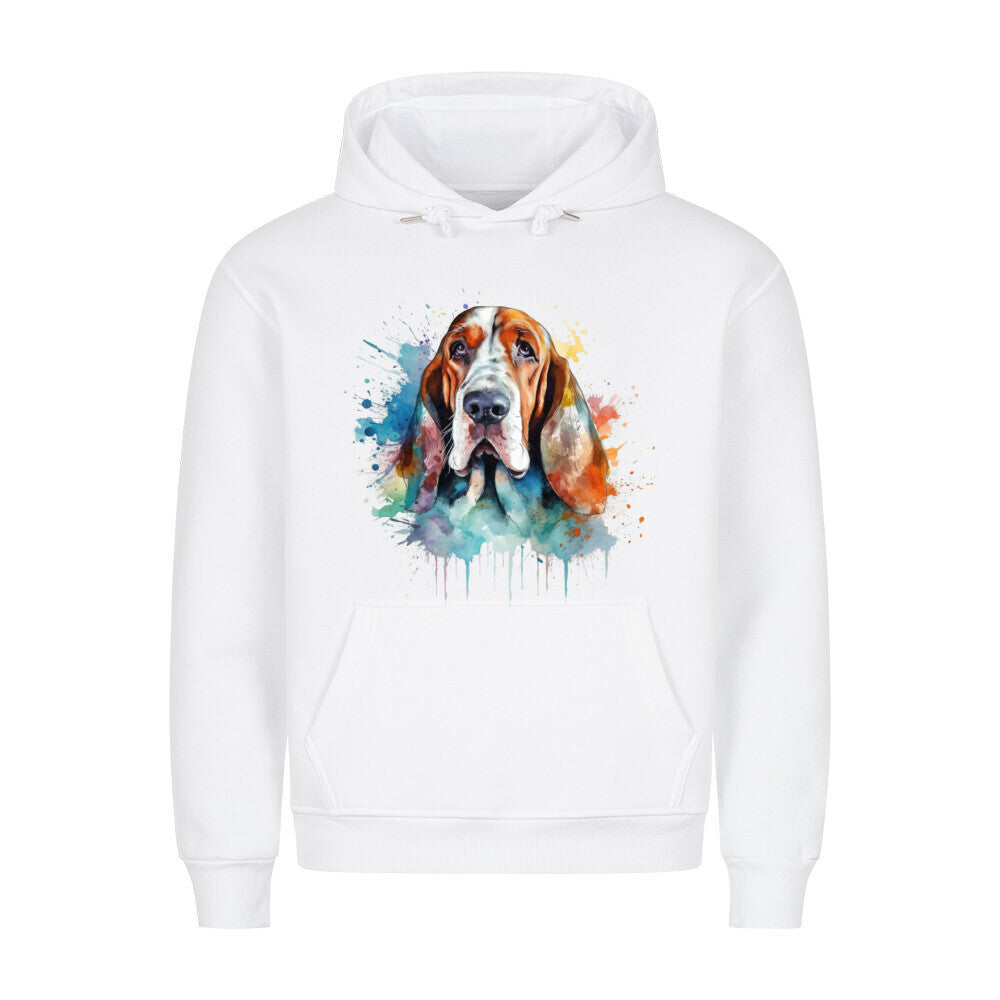 Premium Hoodie "Bloodhound Paint" Weiß – hunde-shirt.de