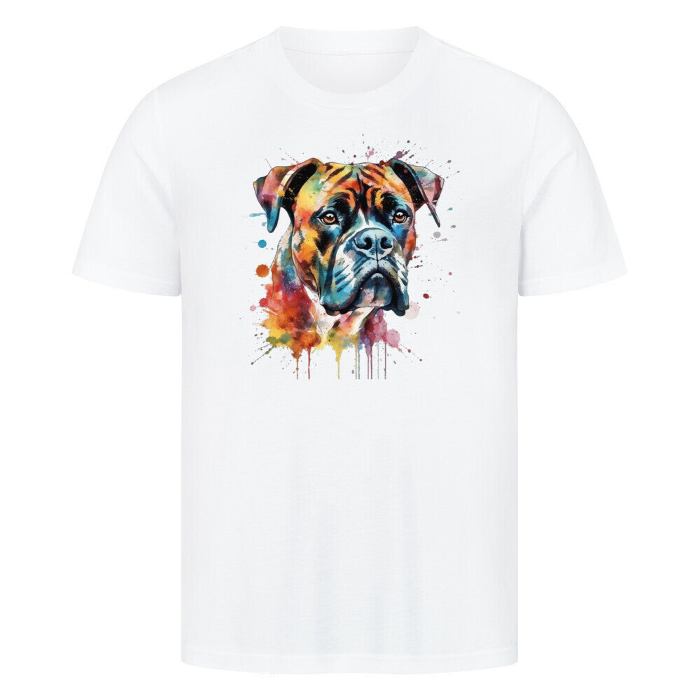 Premium T-Shirt "Boxer Paint" Weiß – hunde-shirt.de