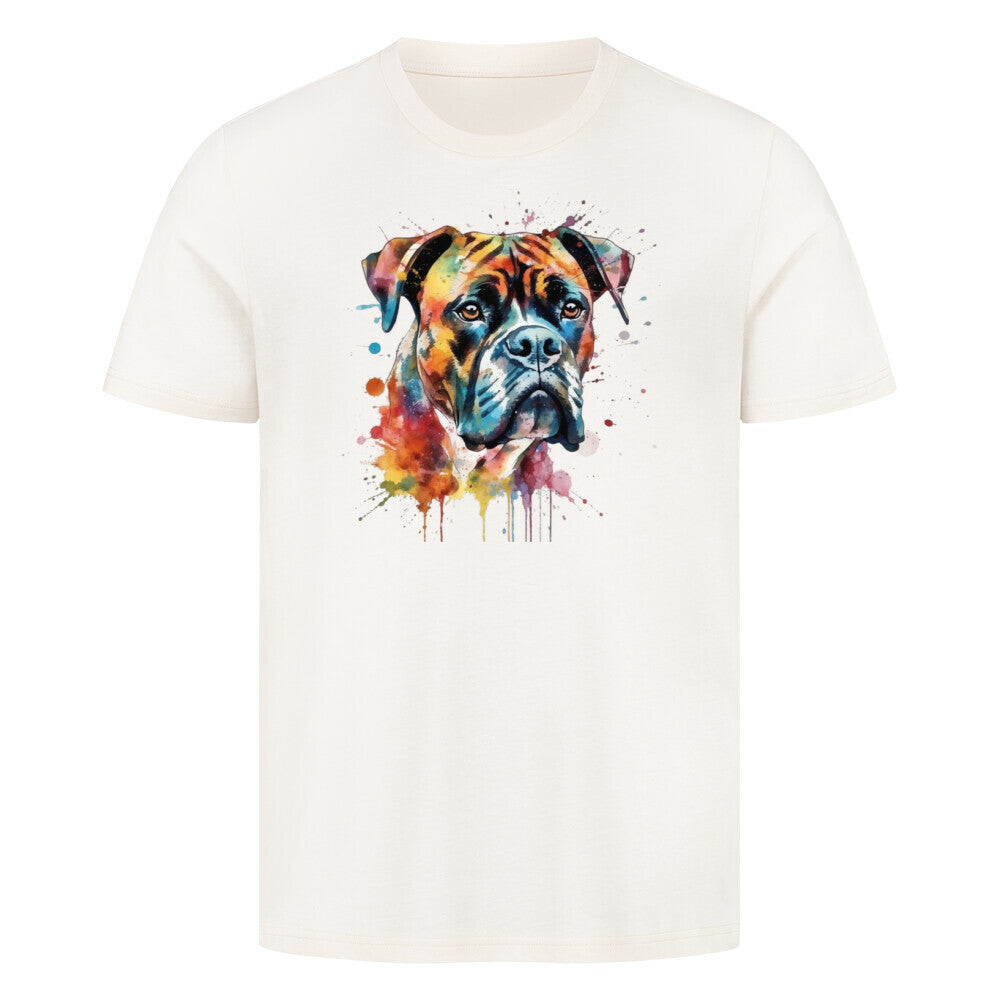 Premium T-Shirt "Boxer Paint" Natural Raw – hunde-shirt.de
