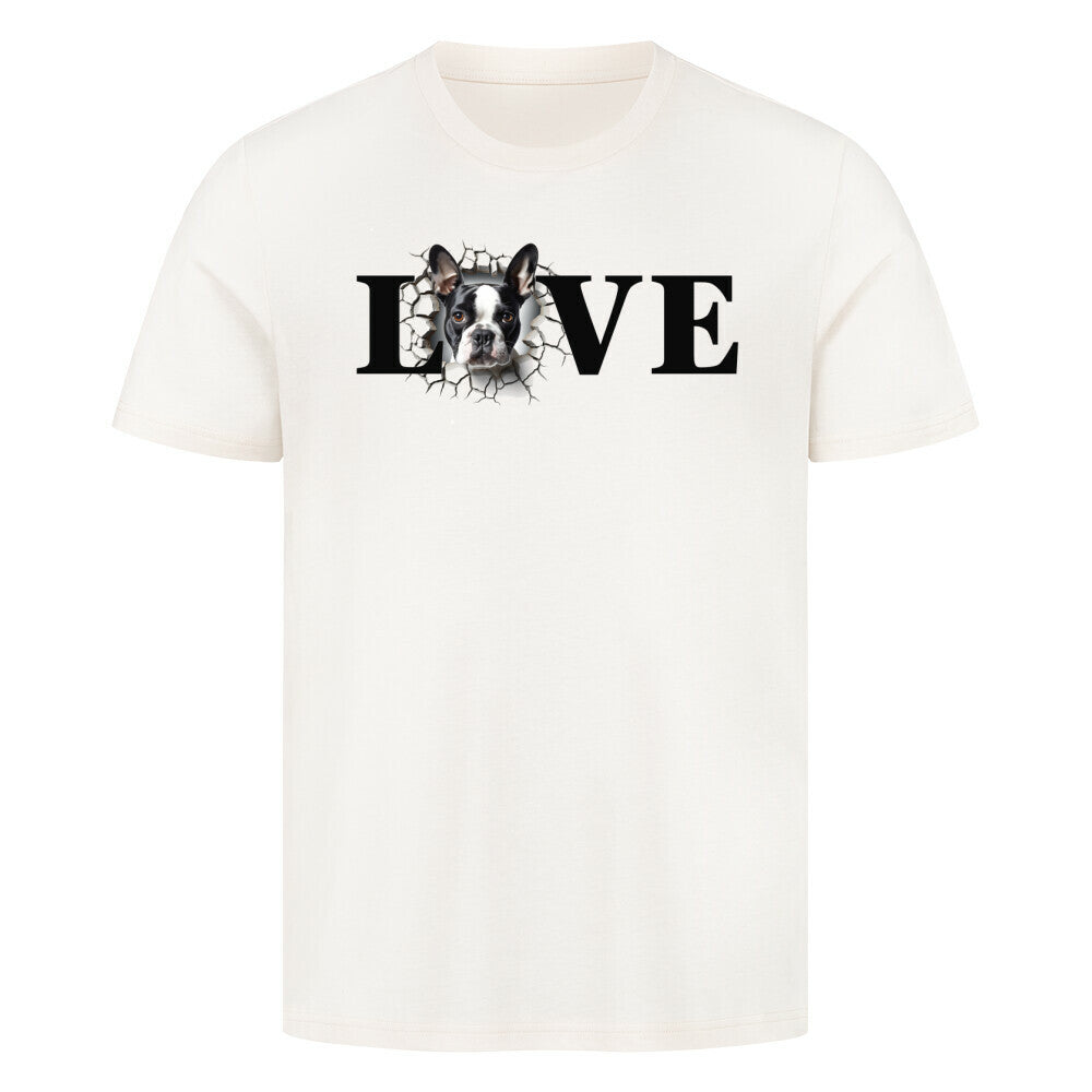 Premium T-Shirt "Boston Terrier LOVE" Natural Raw – hunde-shirt.de