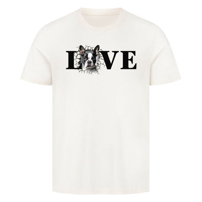 Premium T-Shirt "Boston Terrier LOVE" Natural Raw – hunde-shirt.de
